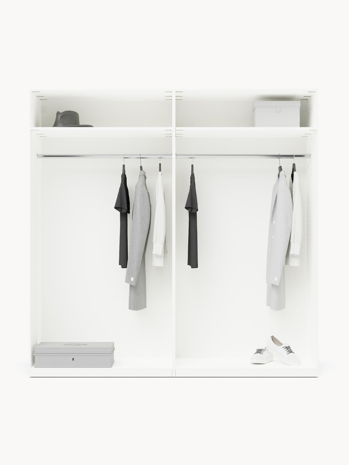 Charmella Modular Hinged-Door Wardrobe, 200 cm Wide, in Various Sizes