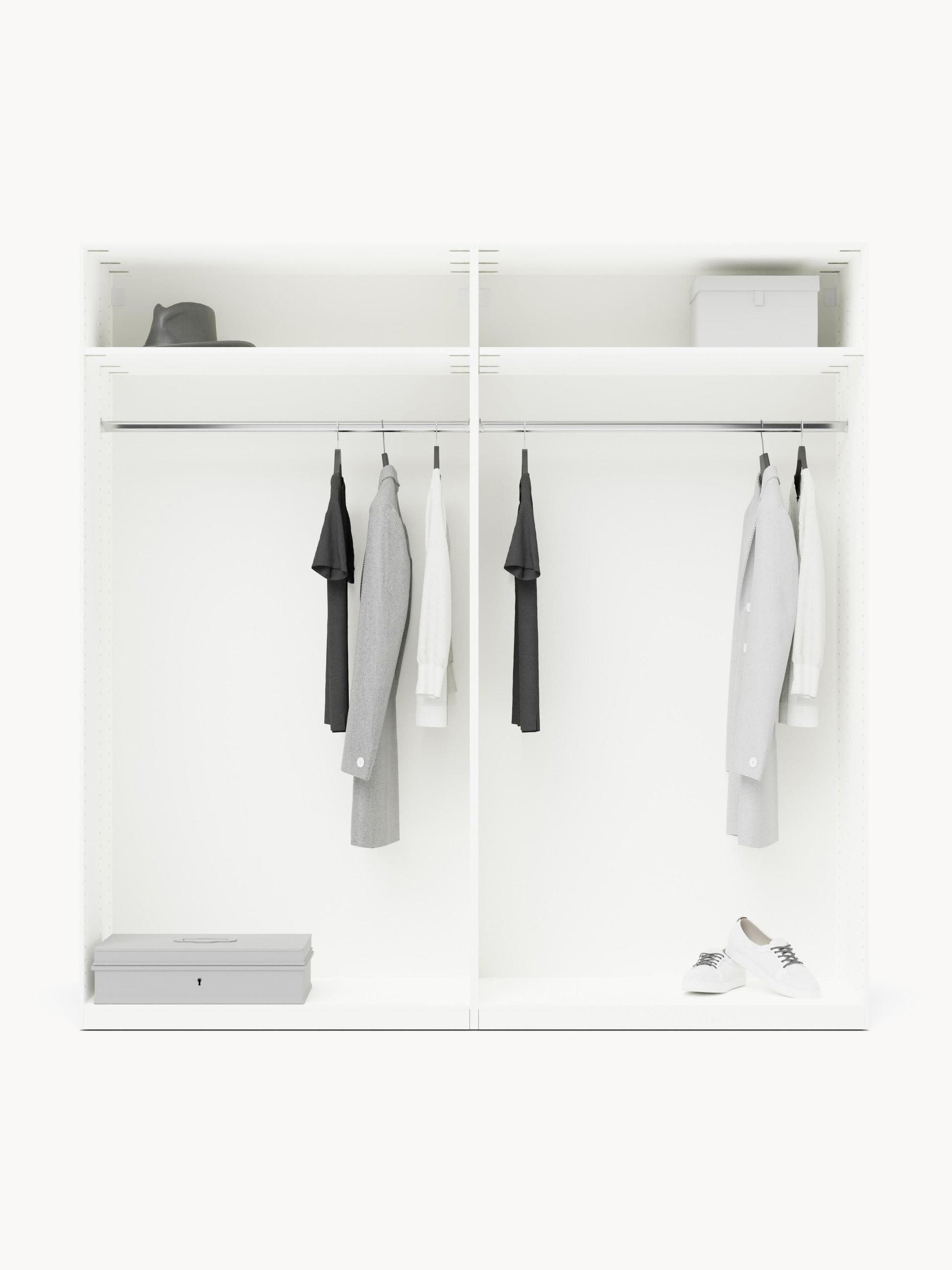 Charmella Modular Hinged-Door Wardrobe, 200 cm Wide, in Various Sizes