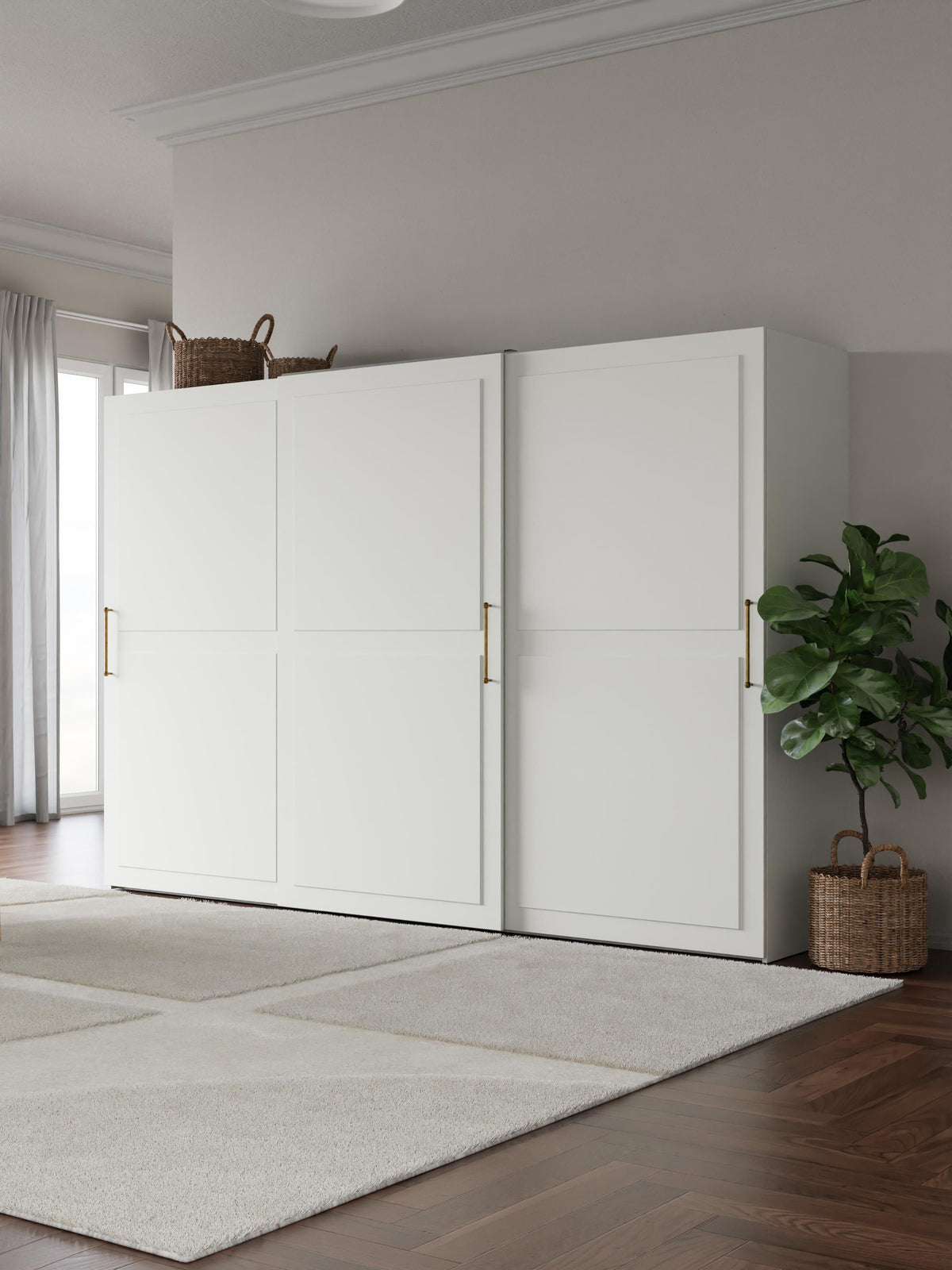 Charmella Modular Sliding-Door Wardrobe, 300 cm Wide, in Various Sizes