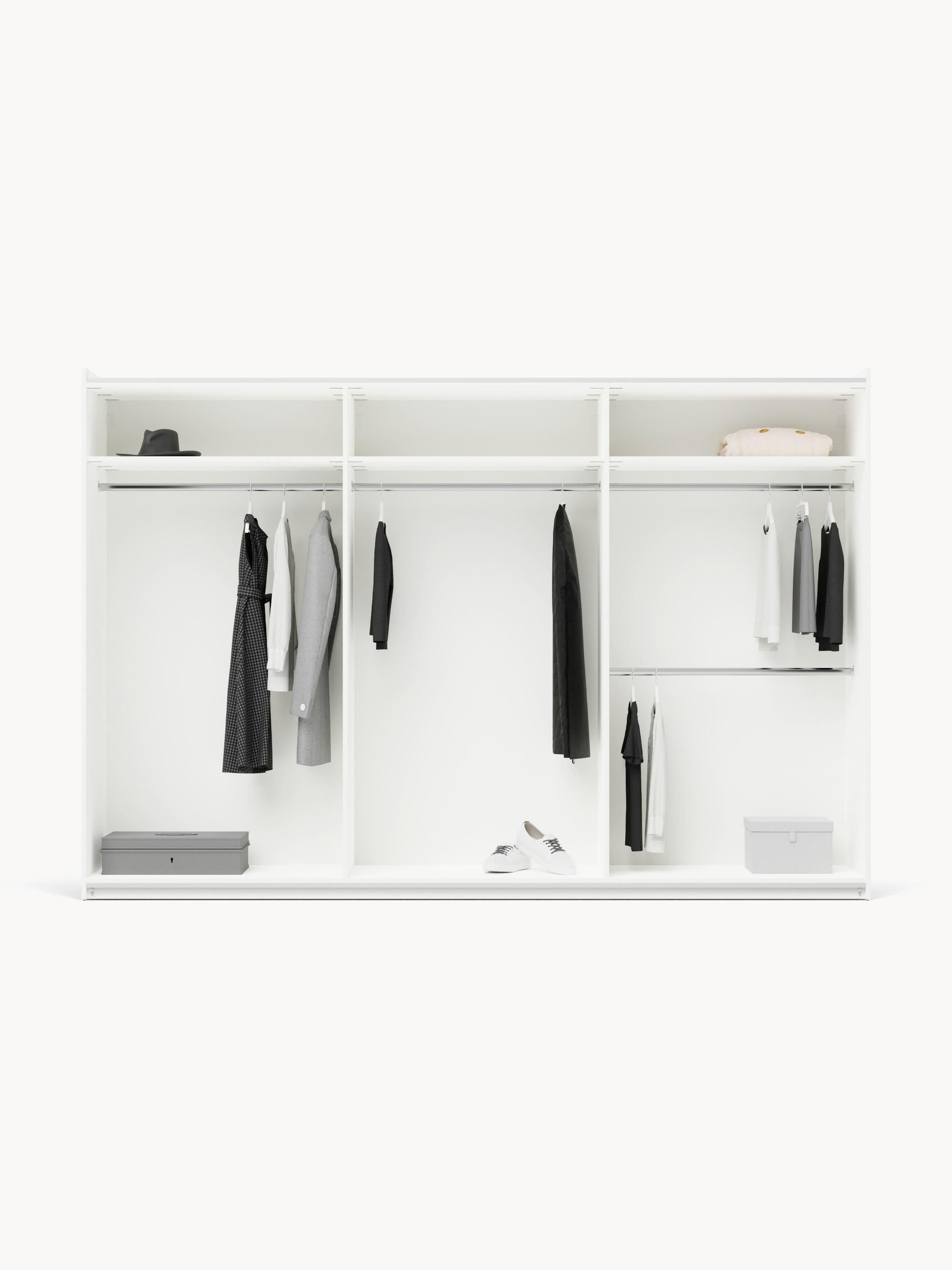 Charmella Modular Sliding-Door Wardrobe, 300 cm Wide, in Various Sizes