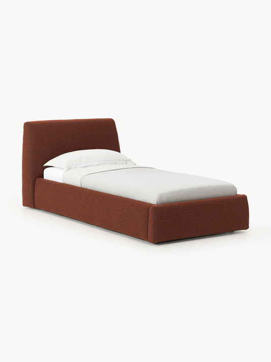 Clorenza Bouclé Single Bed with Storage