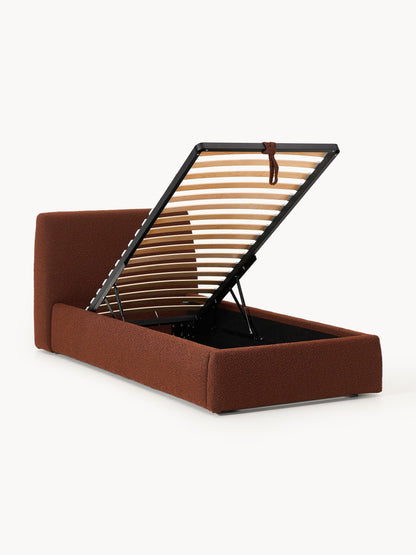 Clorenza Bouclé Single Bed with Storage