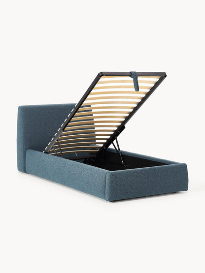 Clorenza Bouclé Single Bed with Storage