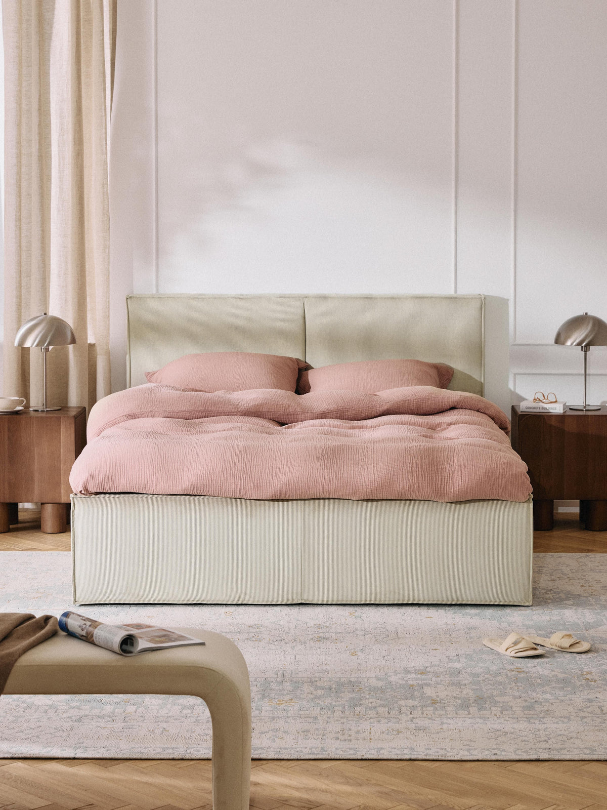 Drescano Upholstered Corduroy Bed