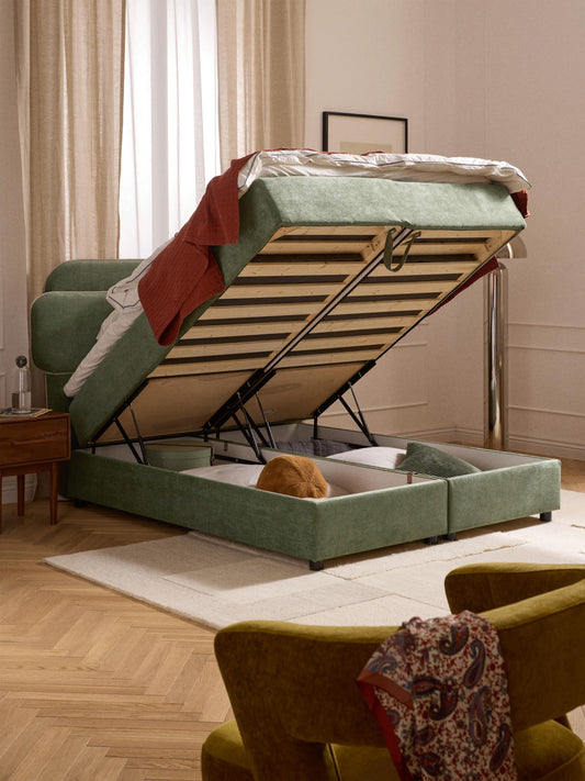 Enrmara Box Spring Bed with Storage