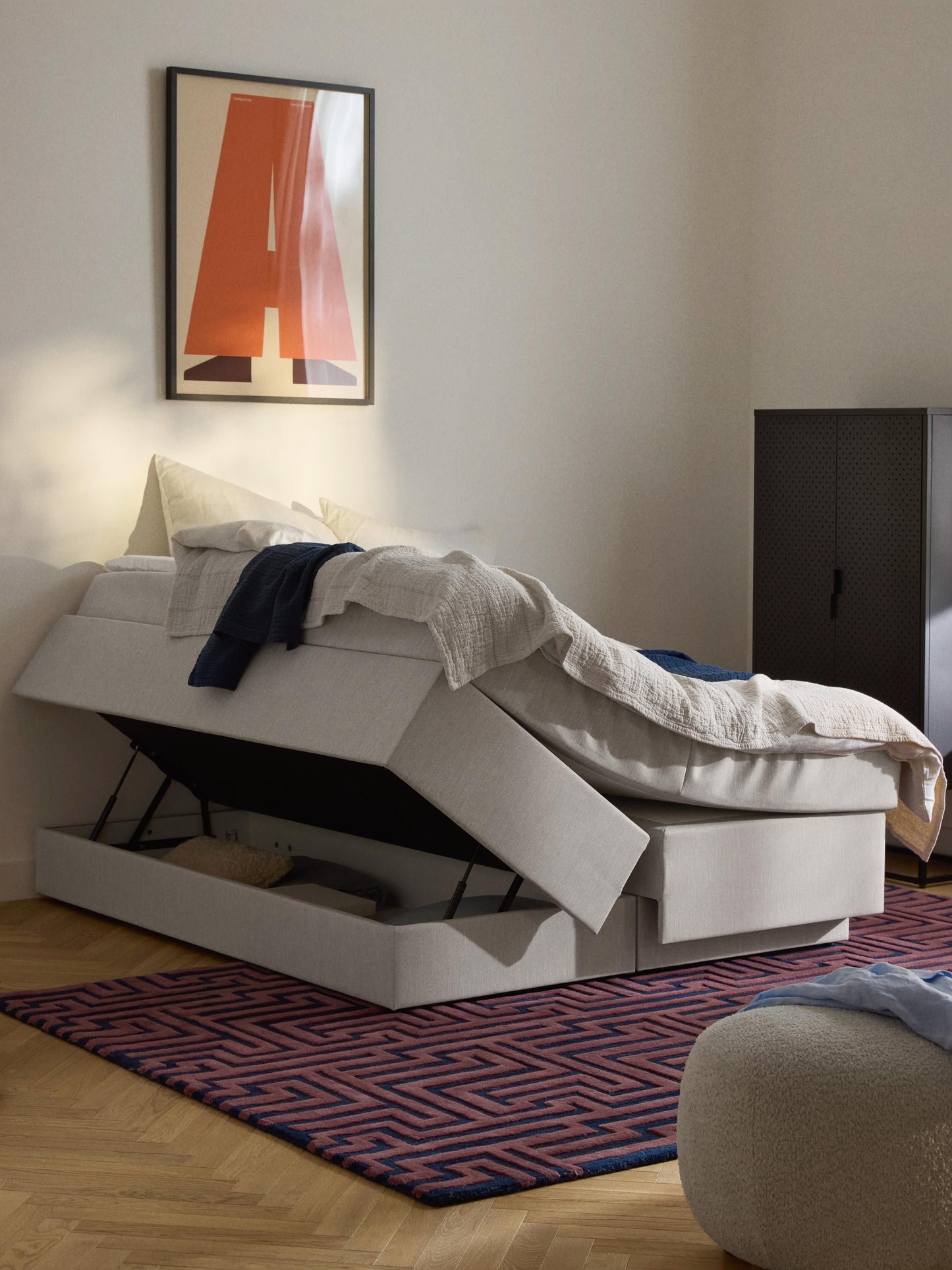 Enybell Box Spring Bed with Storage