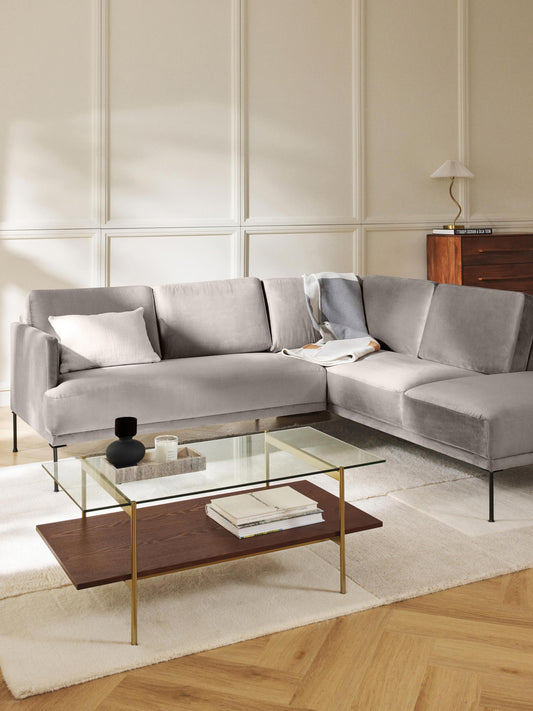 Flurenza Velvet Corner Sofa