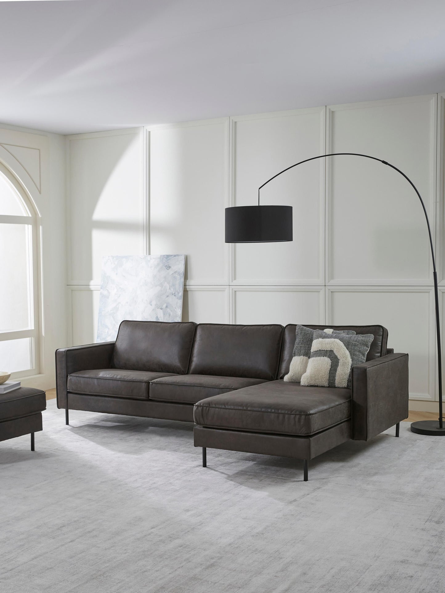 Huntora 3-Seater Corner Sofa in Leather