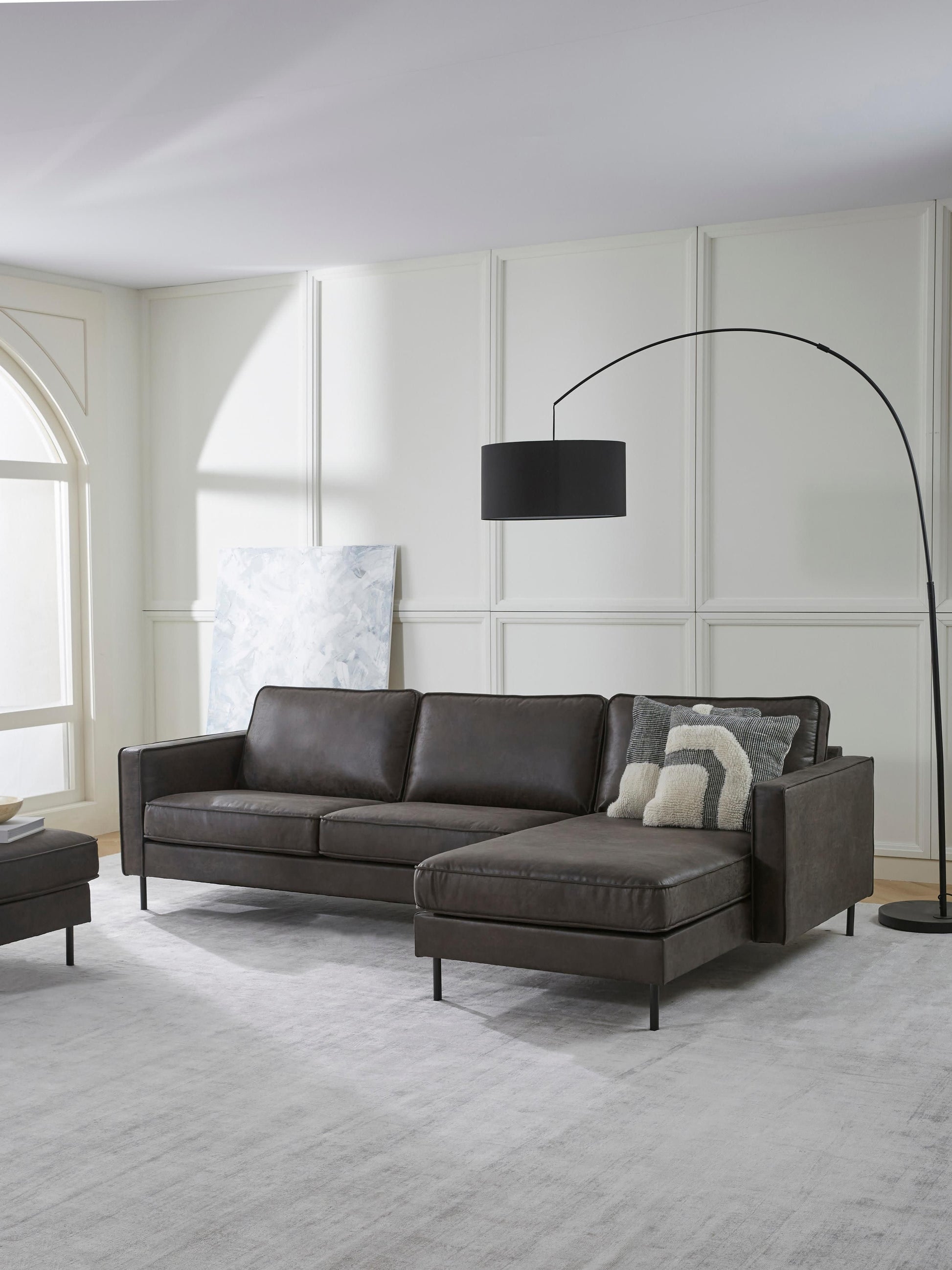 Huntora 3-Seater Corner Sofa in Leather