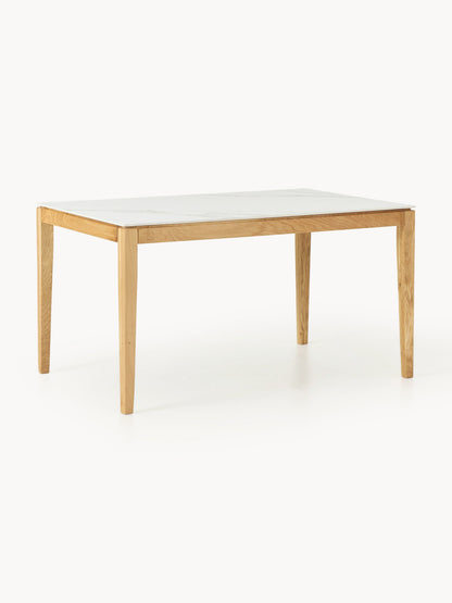 Jackrado Dining Table with Marble-Look Tabletop, in Various Sizes