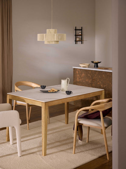 Jackrado Dining Table with Marble-Look Tabletop, in Various Sizes