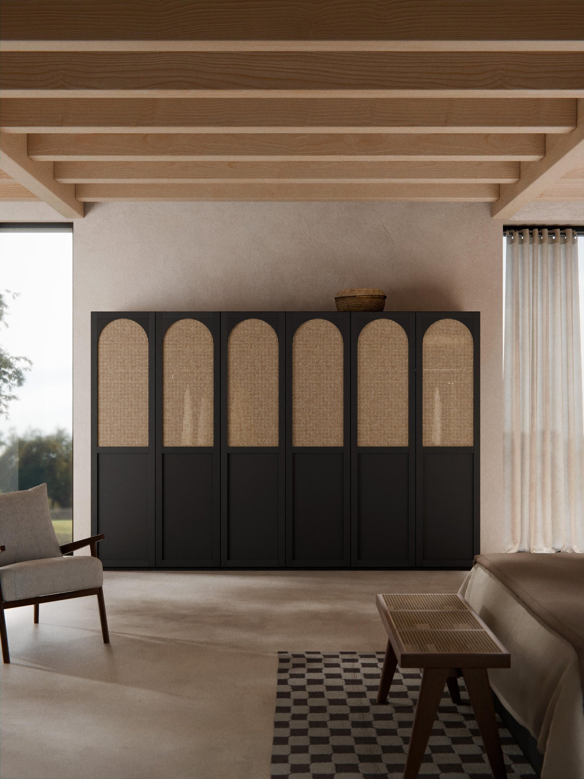Jenvella Modular Hinged-Door Wardrobe, 300 cm Wide, in Various Sizes