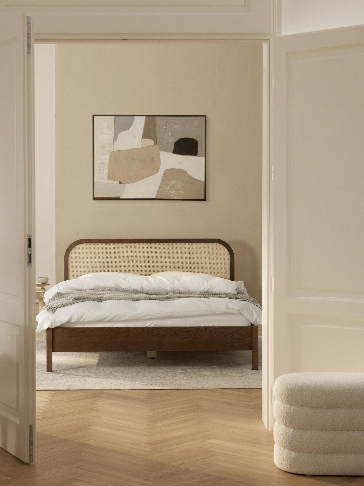 Jonmara Wooden Bed with Vienna Cane Headboard
