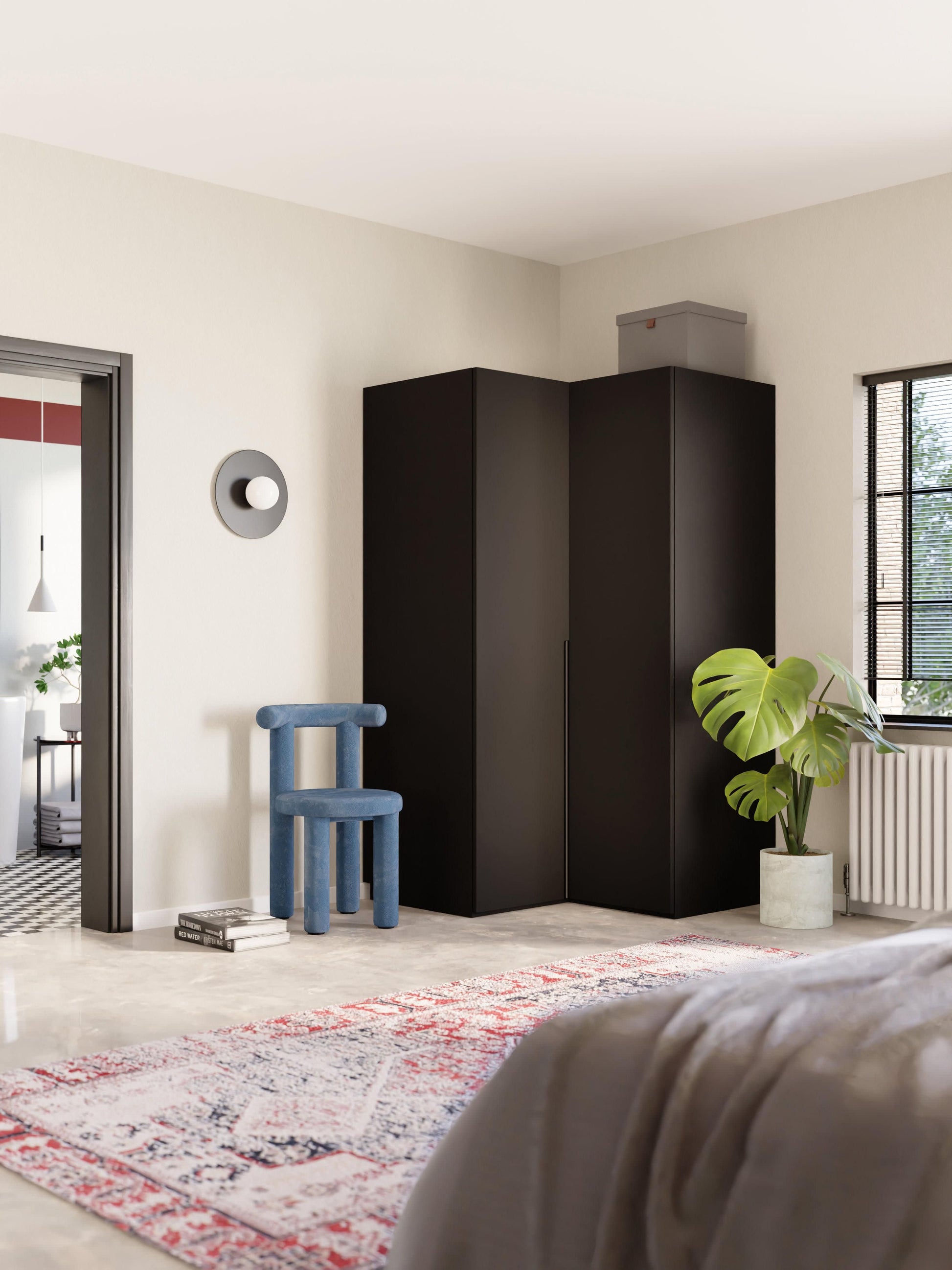 Lenmarco Modular Corner Wardrobe, 115 cm Wide, in Various Sizes