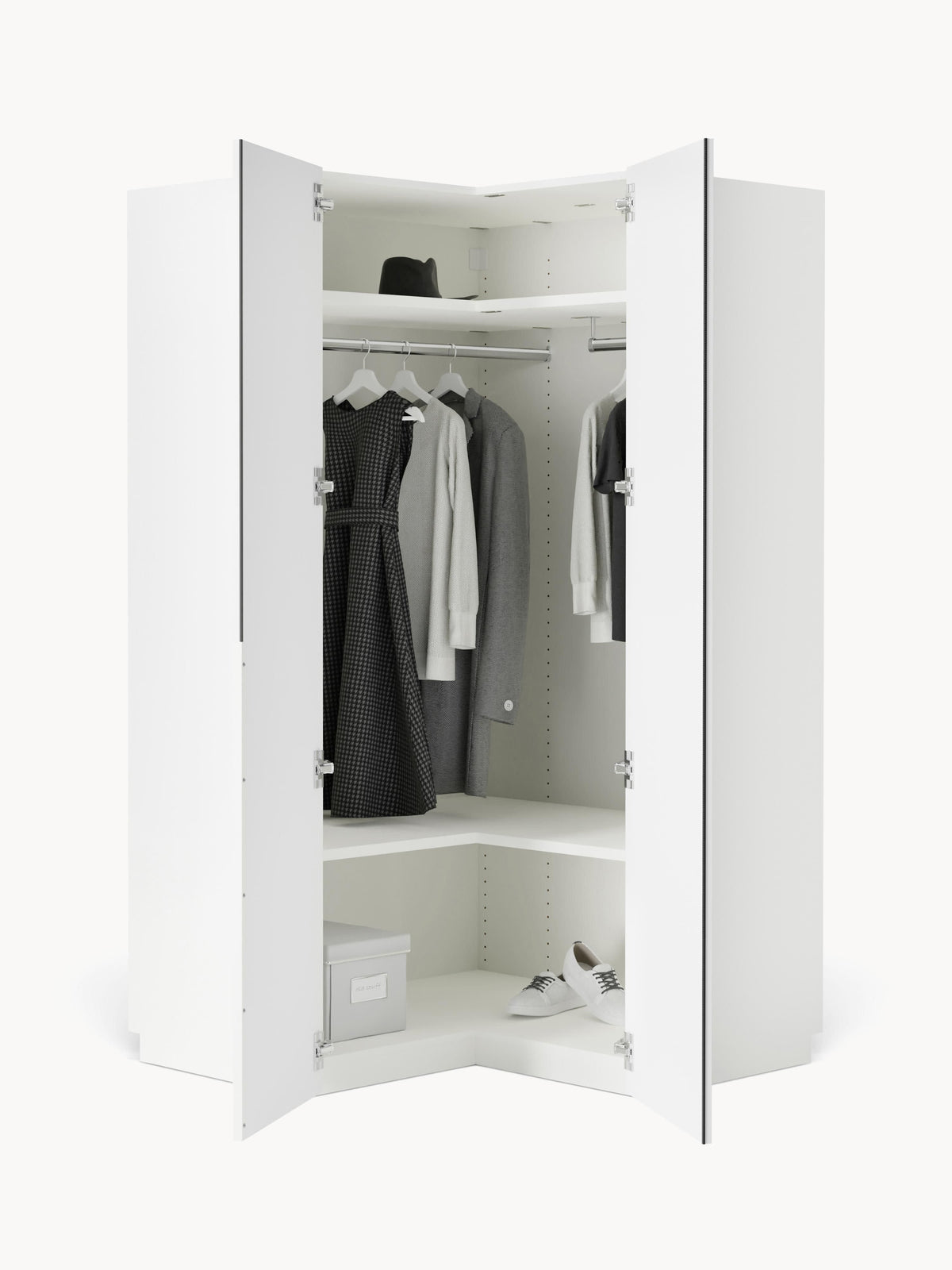 Lenmarco Modular Corner Wardrobe, 115 cm Wide, in Various Sizes