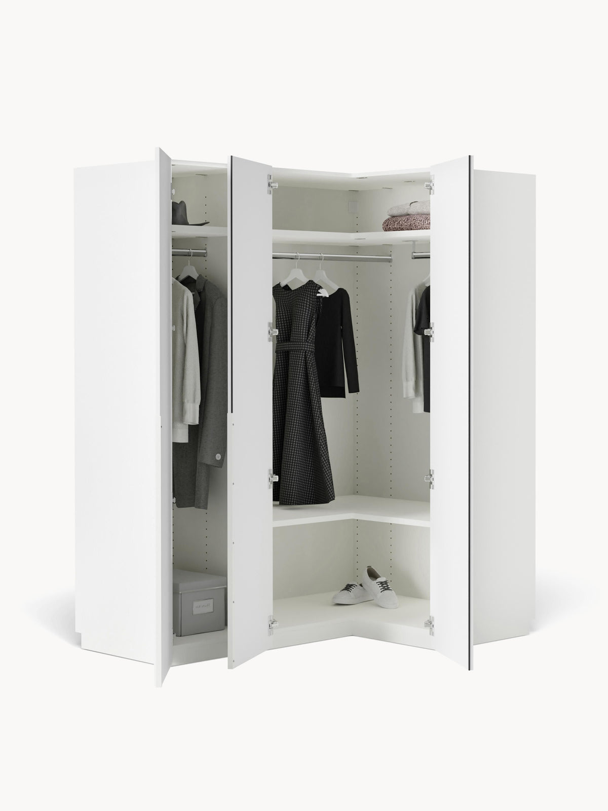 Lenmarco Modular Corner Wardrobe, 165 cm Wide, in Various Sizes