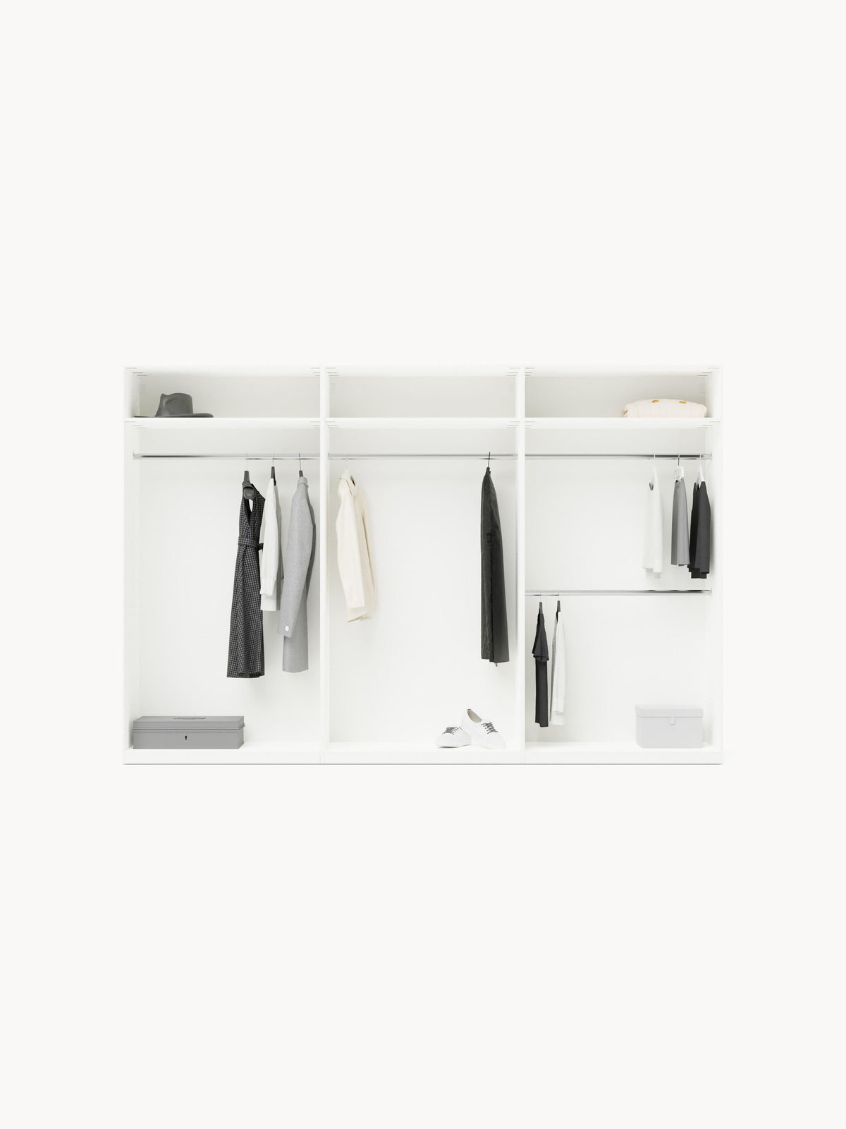 Lenmarco Modular Hinged-Door Wardrobe, 300 cm Wide, in Various Sizes