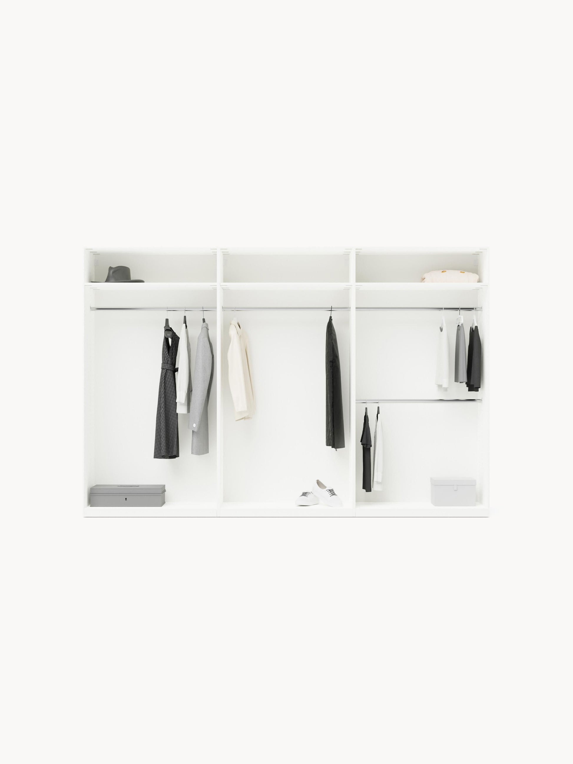 Lenmarco Modular Hinged-Door Wardrobe, 300 cm Wide, in Various Sizes