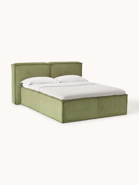 Lenzano Box Spring Bed in Corduroy