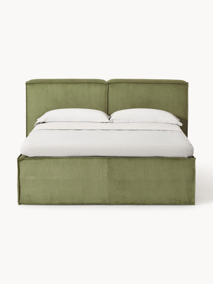 Lenzano Box Spring Bed in Corduroy