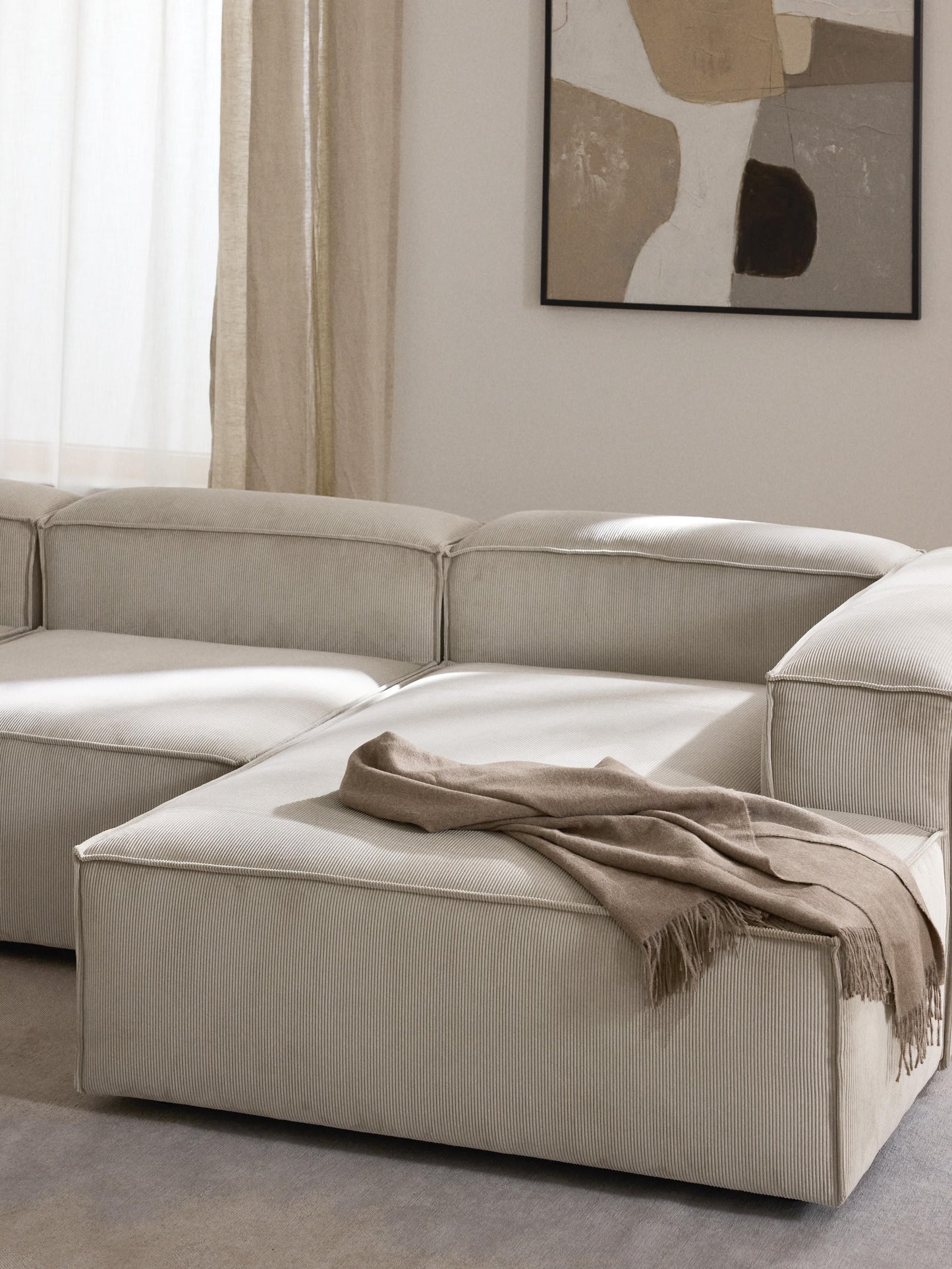 Lenzano Corduroy Ottoman Corner Module