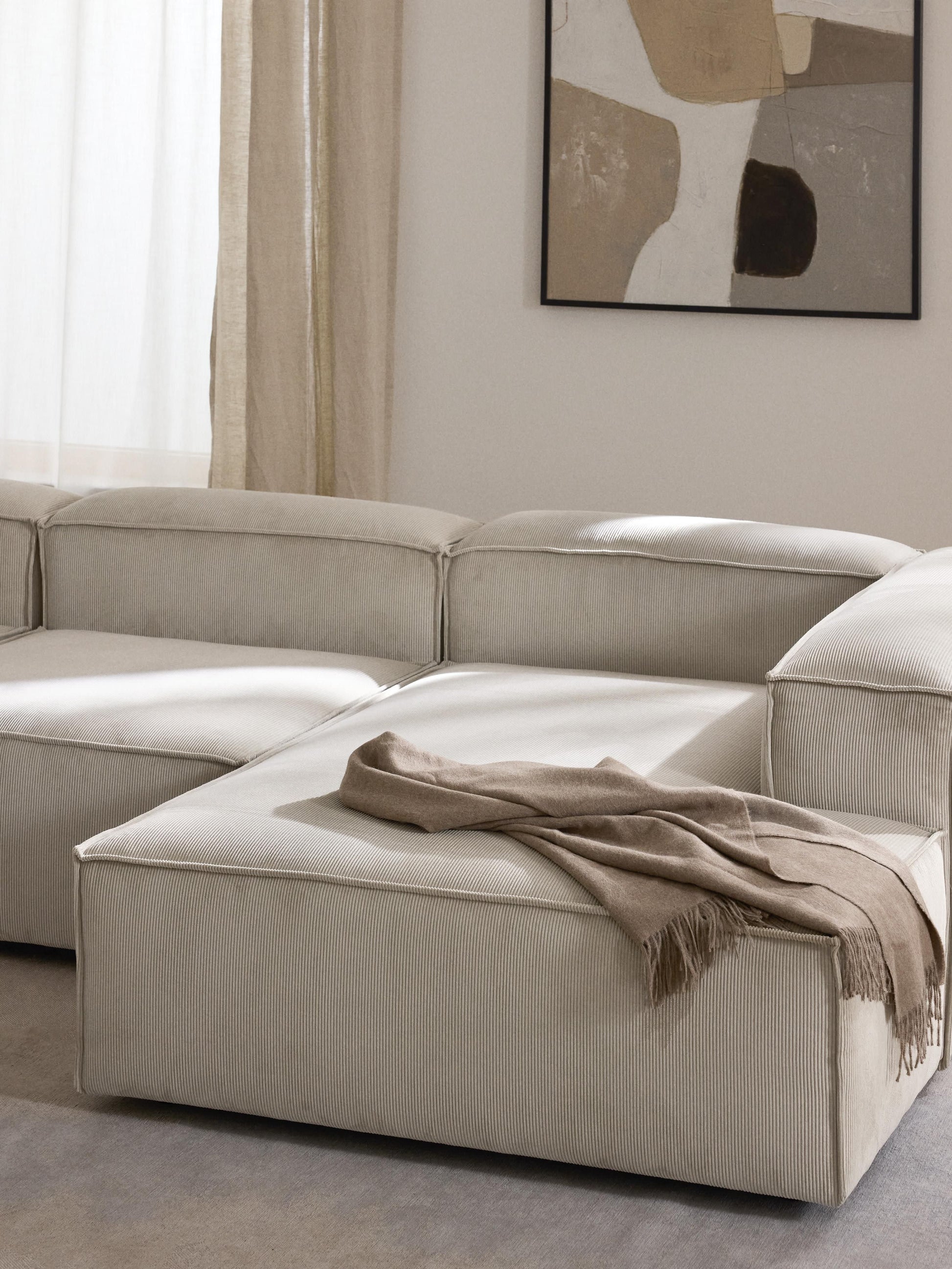 Lenzano Corduroy Ottoman Corner Module