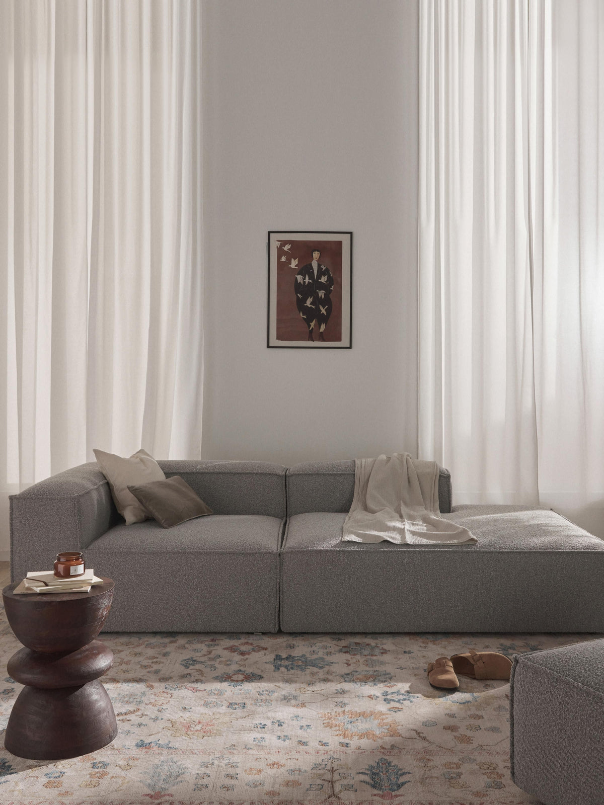 Lenzano Modular Bouclé Ottoman