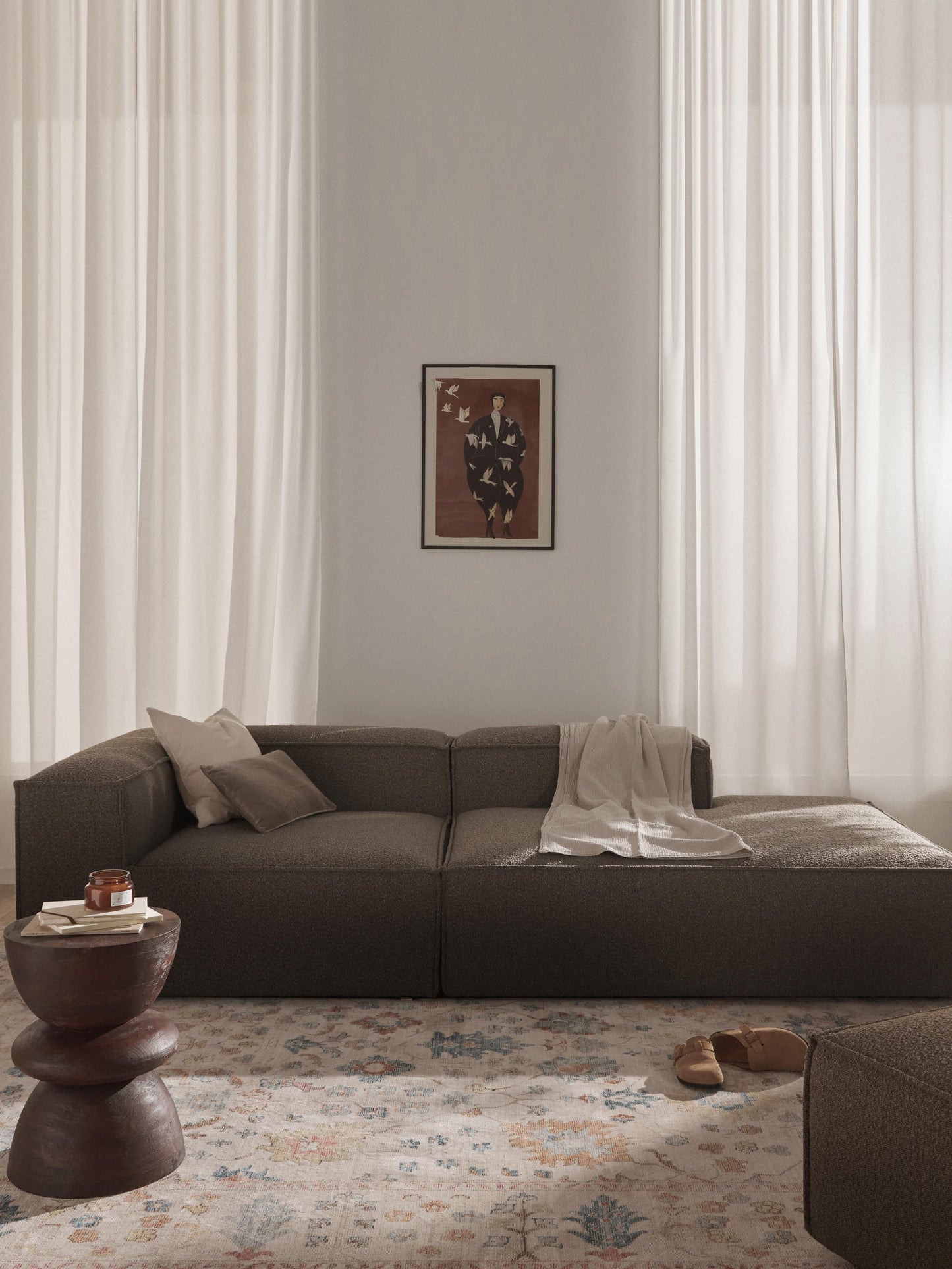 Lenzano Modular Bouclé Ottoman