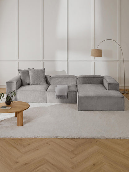 Lenzano Modular Corduroy Corner Sofa (4-Seater)
