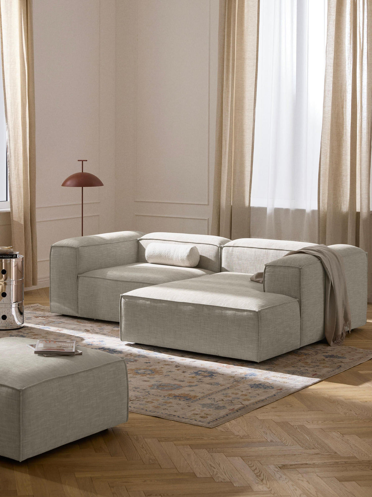 Lenzano Modular Corner Sofa (2-Seater) in Linen Blend