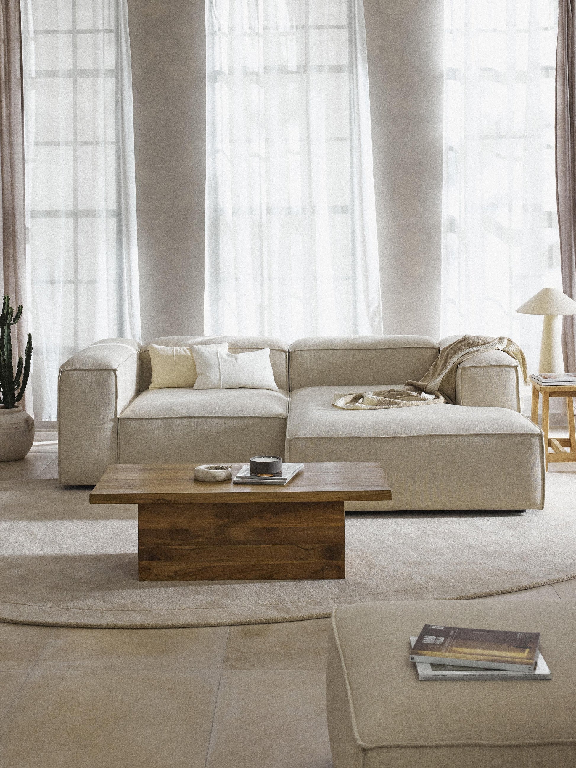Lenzano Modular Corner Sofa (2-Seater) in Linen Blend