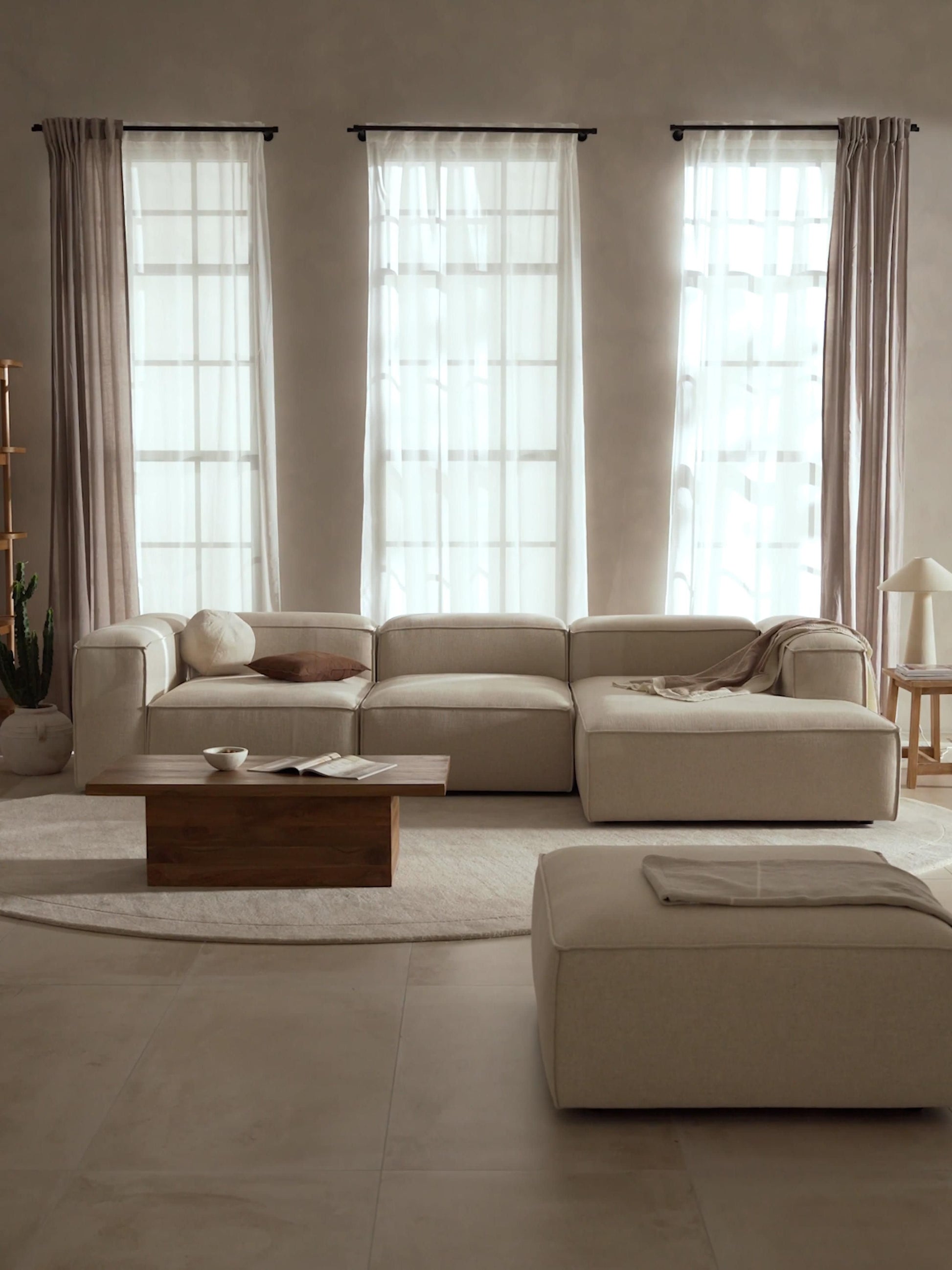 Lenzano Modular Corner Sofa (4-Seater) in Linen Blend