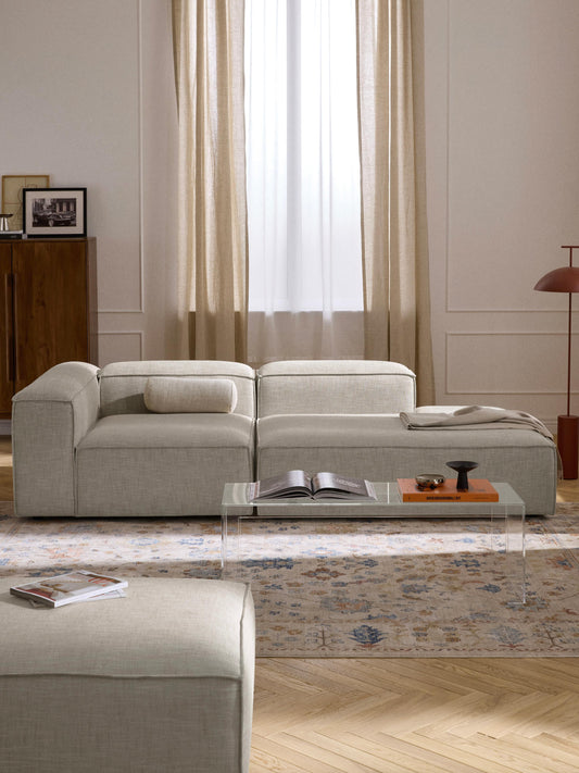 Lenzano Modular Linen Blend Ottoman
