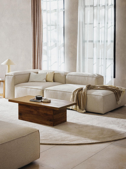 Lenzano Modular Linen Blend Ottoman