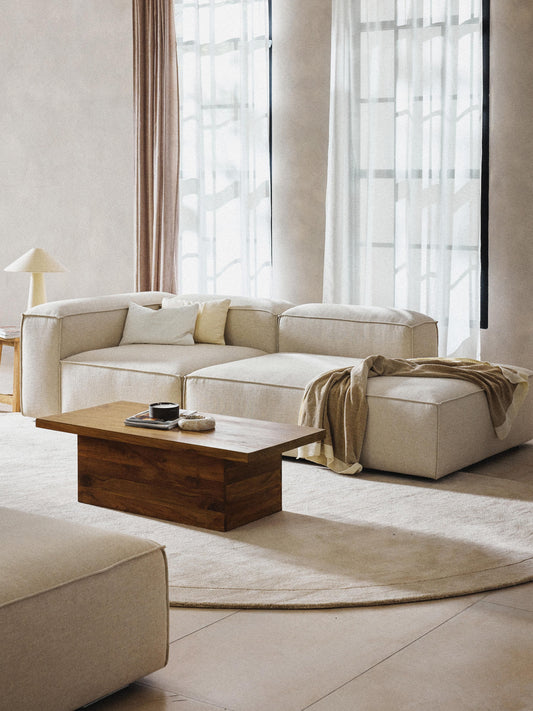 Lenzano Modular Linen Blend Ottoman