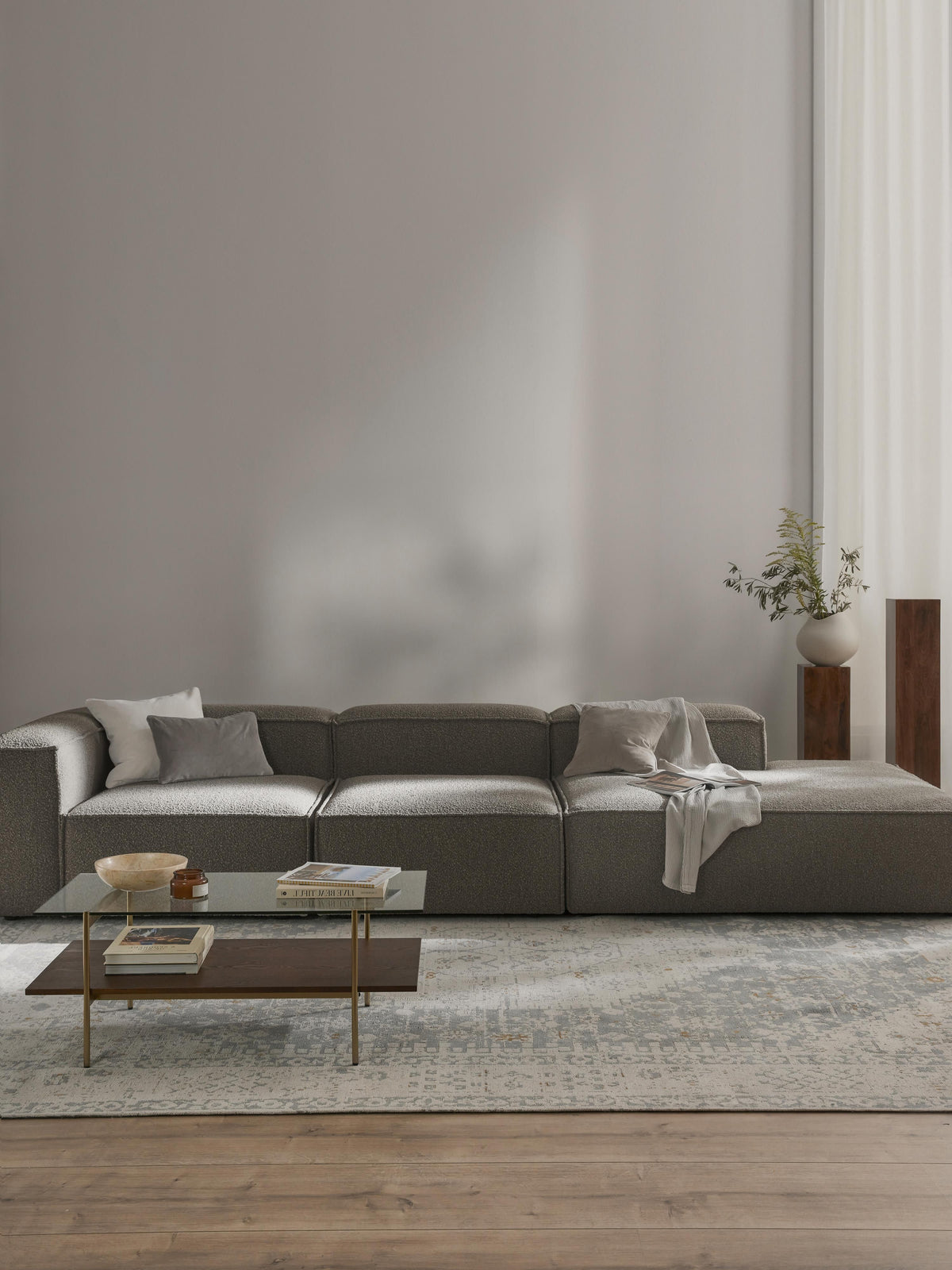 Lenzano Modular XL Bouclé Ottoman
