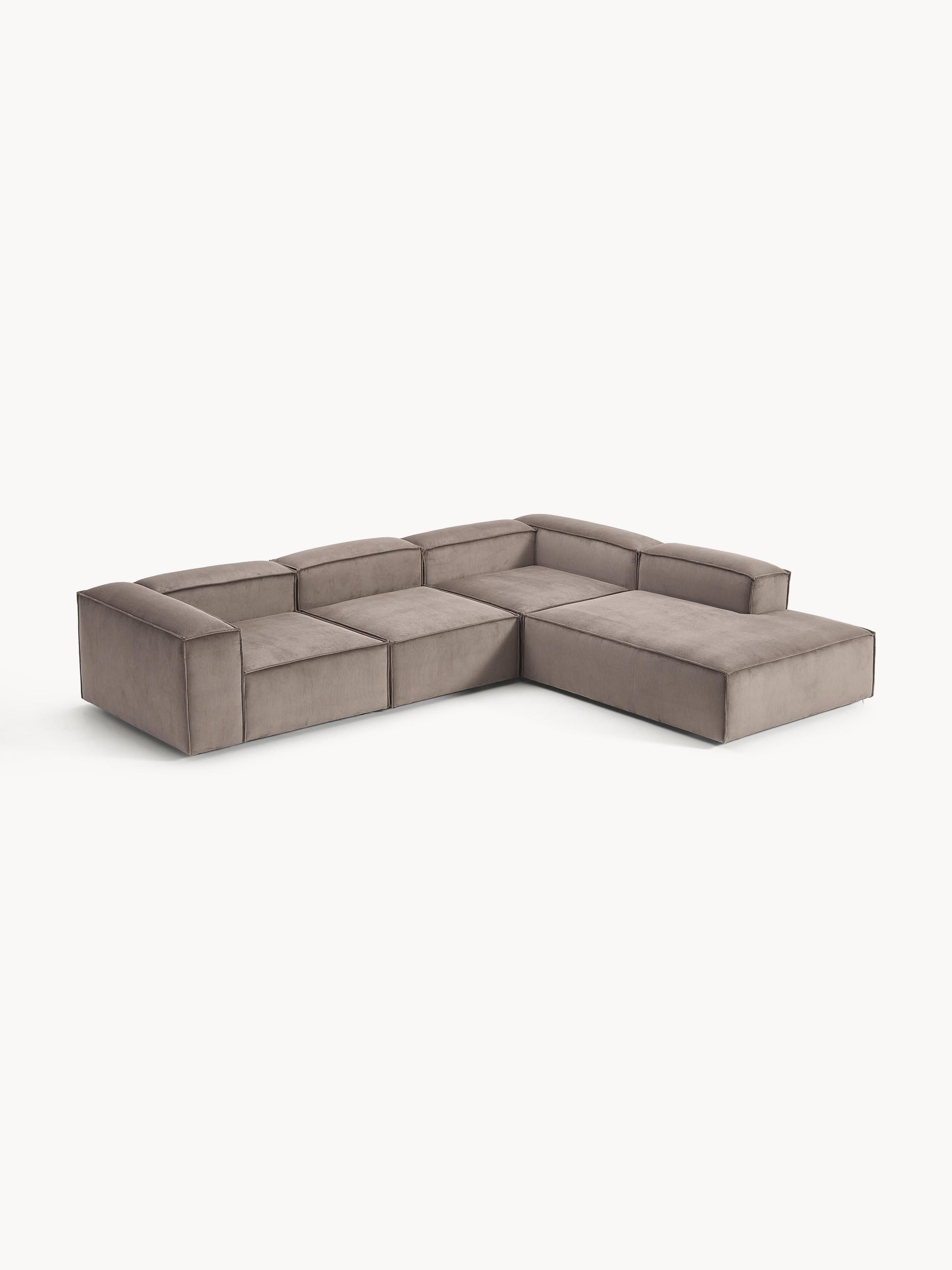 Lenzano Modular XL Corduroy Corner Sofa (4-Seater)