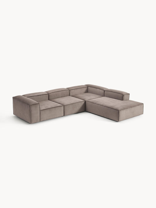 Lenzano Modular XL Corduroy Corner Sofa (4-Seater)