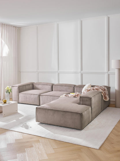 Lenzano Modular XL Corduroy Corner Sofa (4-Seater)