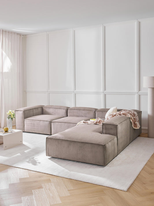 Lenzano Modular XL Corduroy Corner Sofa (4-Seater)