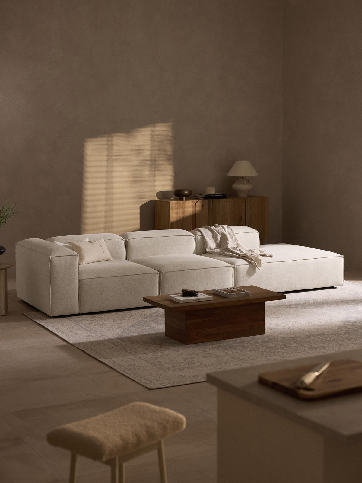 Lenzano Modular XL Ottoman in Linen Blend