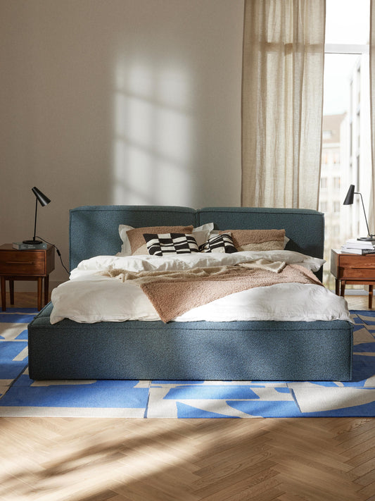 Lenzano Upholstered Bed in Bouclé