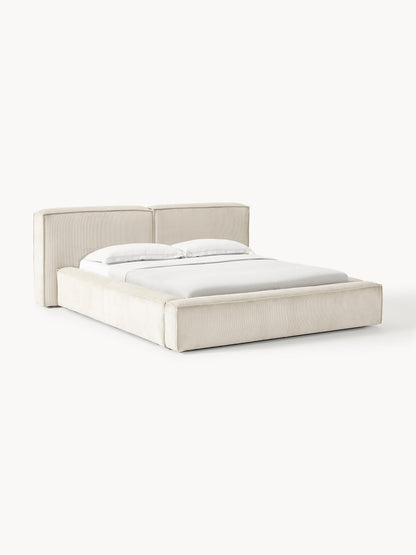 Lenzano Upholstered Storage Bed in Corduroy