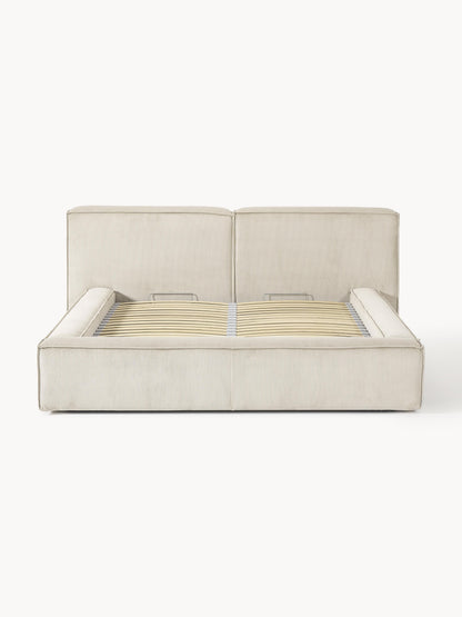 Lenzano Upholstered Storage Bed in Corduroy