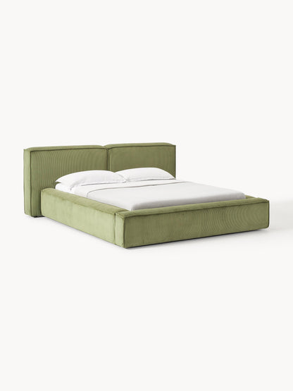 Lenzano Upholstered Storage Bed in Corduroy