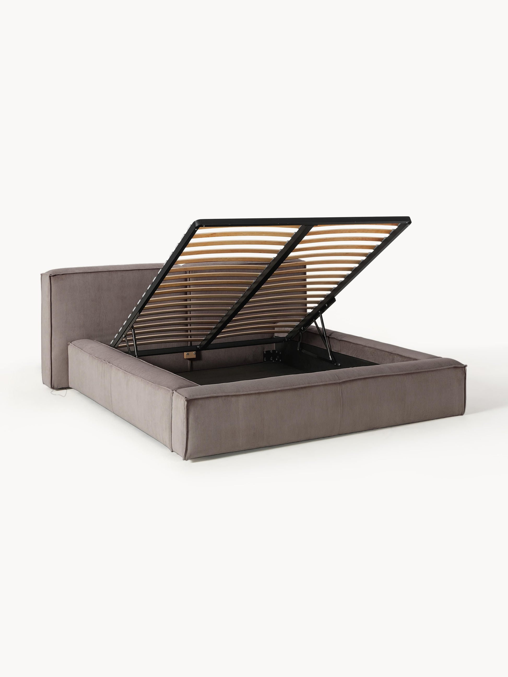Lenzano Upholstered Storage Bed in Corduroy