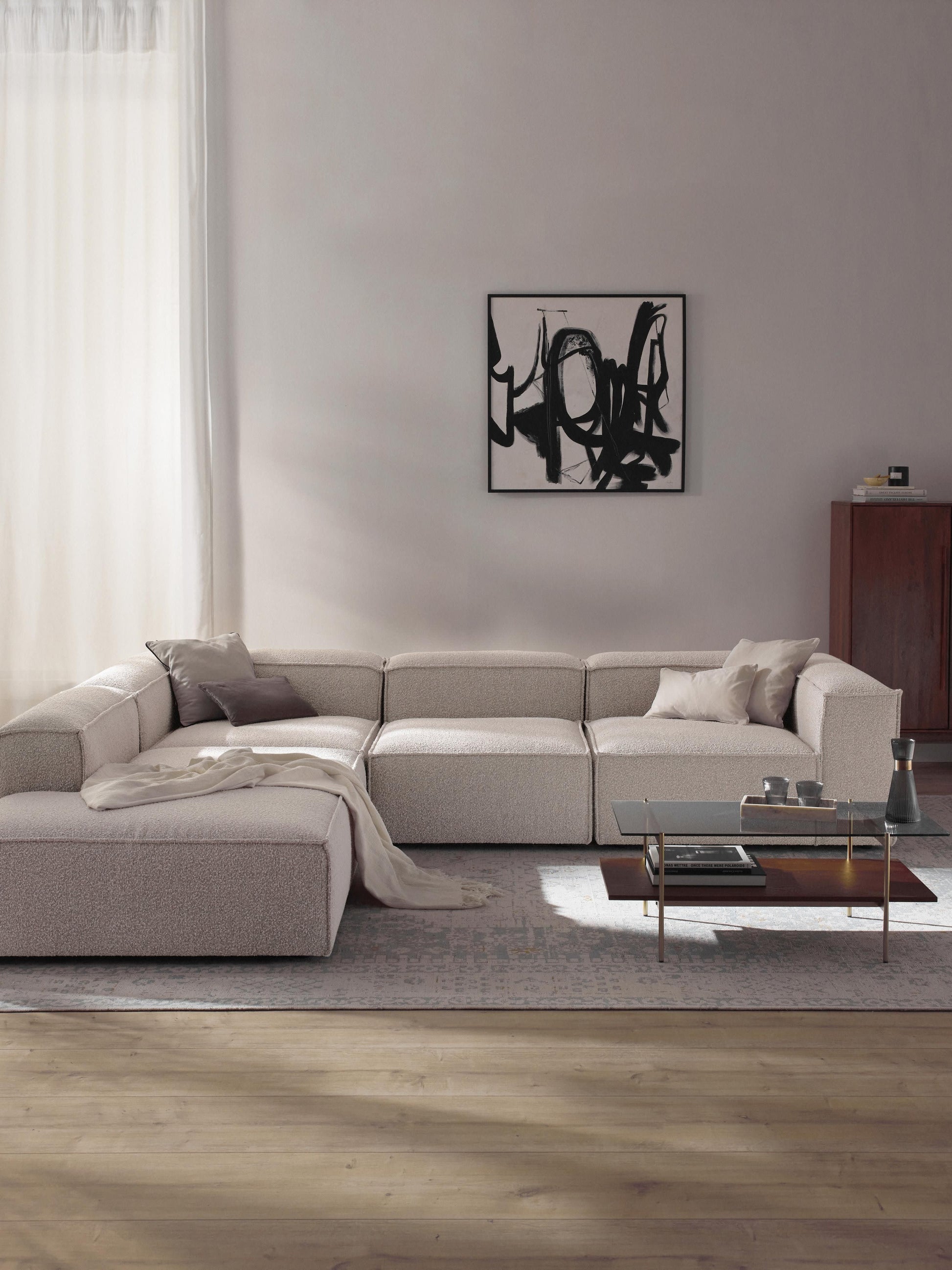Lenzano XL Modular Bouclé Corner Sofa (4-Seater)