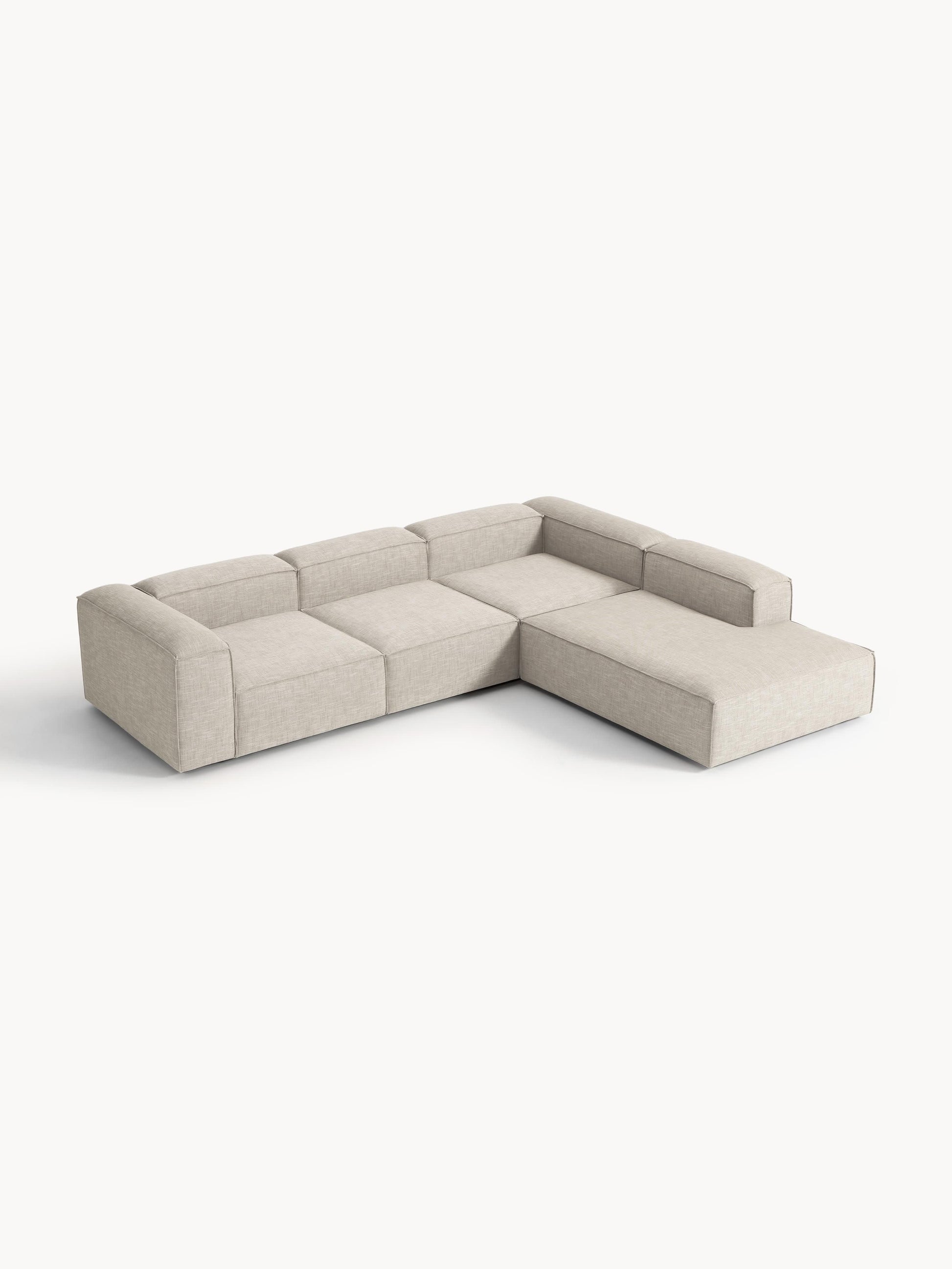 Lenzano XL Modular Corner Sofa (4-Seater) in Linen Blend