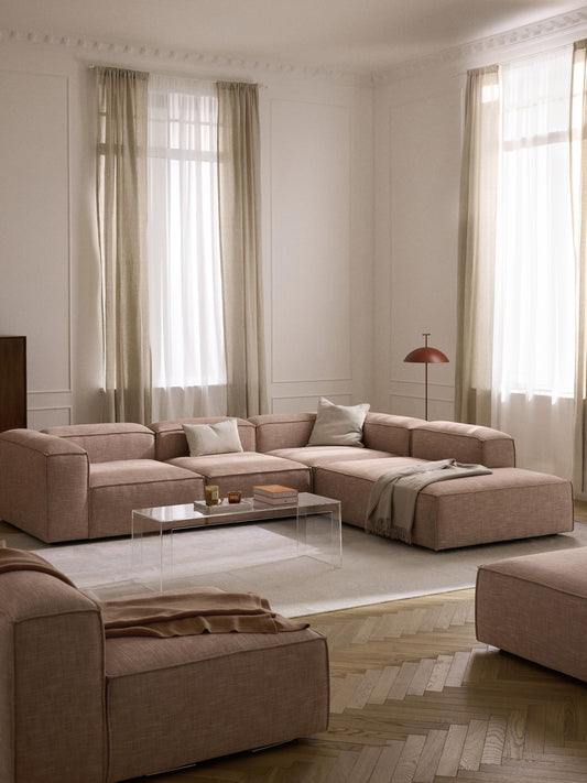 Lenzano XL Modular Corner Sofa (4-Seater) in Linen Blend