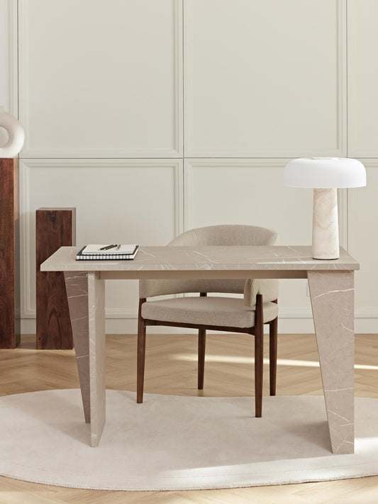 Liambro Travertine-Look Desk
